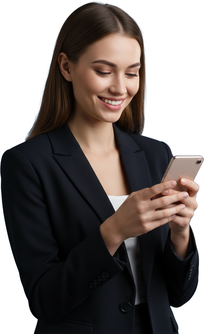 empresário com celular na mão